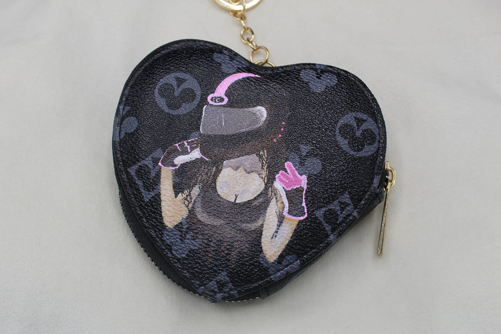 herzförmiges Portmonee (bemalt)