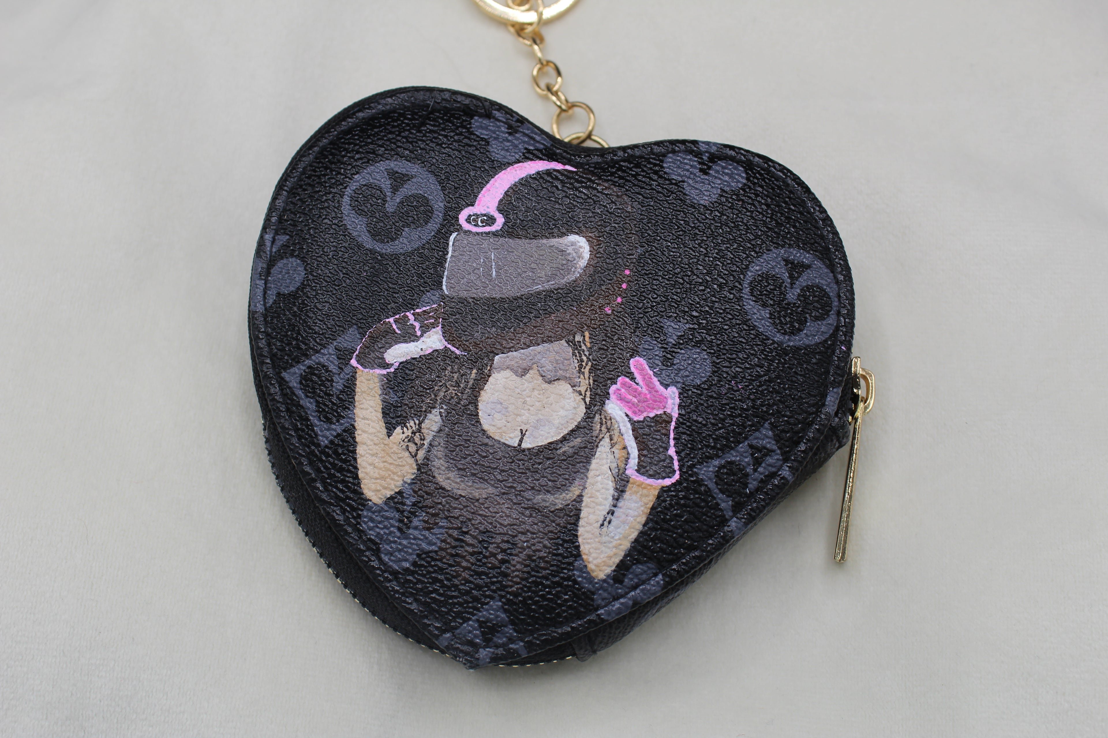 herzförmiges Portmonee (bemalt)